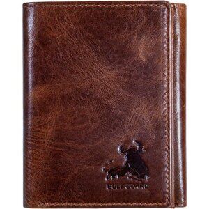 BULL GUARD Best Leather Men's RFID Trifold Wallet With ID Great Outdoor Wallet
